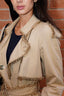 Burberry Tan Belted Ring Hardware Trim Trench Coat Size 6