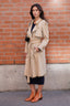 Burberry Tan Belted Ring Hardware Trim Trench Coat Size 6