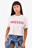 Givenchy White Cotton Red Graphic Logo Cropped T-Shirt Size XXS