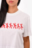 Givenchy White Cotton Red Graphic Logo Cropped T-Shirt Size XXS