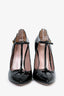 Gucci Black Patent Leather T-Strap Heels Size 36