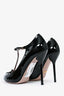 Gucci Black Patent Leather T-Strap Heels Size 36