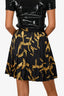 Versace Black/Gold Printed Pleated Mini Skirt Size 36