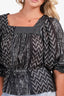 Horses Black/Silver Metallic 'Riviera' Blouse Size 2