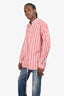 Jil Sander Red/White Striped Long-sleeves Shirt Size 41 Mens