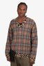 Burberry Brown Leopard Detail Vintage Check Jumper Size L Mens