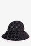 Gucci Black Velvet GG Monogram Bucket Hat