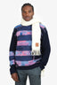 Acne Studios Navy/pink Irregular Stripe Knit Sweater Size Medium Mens