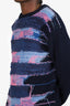 Acne Studios Navy/pink Irregular Stripe Knit Sweater Size Medium Mens