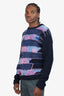 Acne Studios Navy/pink Irregular Stripe Knit Sweater Size Medium Mens