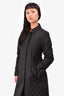 Burberry London Black Quilted Coat Size S