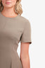 Theory Taupe A-Line Short Sleeve Dress Size 8