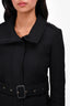 Burberry London Black Wool Belted Coat Size 0