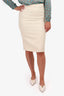 Dolce & Gabbana Cream Wool Pencil Skirt Size 44