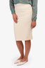 Dolce & Gabbana Cream Wool Pencil Skirt Size 44