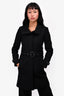 Burberry London Black Wool Belted Coat Size 0