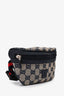 Gucci Kids Navy/Cream 'GG' Canvas Web-Trimmed Waist Bag