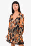 Hemant & Nandita Black/Orange Patterned Bodysuit + Skirt Set Size S