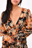 Hemant & Nandita Black/Orange Patterned Bodysuit + Skirt Set Size S