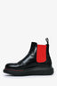 Alexander McQueen Black/Red Chelsea Boots Size 37