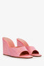 Amina Muaddi Pink Embellished Wedged Heels Size 38