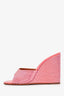 Amina Muaddi Pink Embellished Wedged Heels Size 38