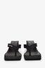 Balenciaga Black Canvas Heeled Flip Flops Size 37.5