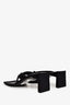 Balenciaga Black Canvas Heeled Flip Flops Size 37.5