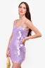 Selezza Purple Sequin Mini 'Mariela' Dress Size XS