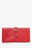 Hermès 2013 Red Chevre Leather Bearn Wallet (Retouched)