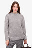 Jenni Kayne Grey Wool Mockneck 'Moritz' Sweater Size S