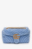 Gucci Blue Shearling Marmont Shoulder Bag