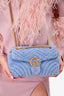 Gucci Blue Shearling Marmont Shoulder Bag