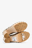 Pre-Loved Chanel™ Beige Raffia Canvas Embellished Buckle Platform Clogs Size 38.5 (As Is)