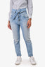 The Attico Light Blue Washed High Waisted Straight Legged Jeans Size 42