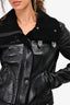 Burberry London Black Shearling Lined Biker Jacket Size 8 US