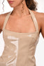 LPA Beige Patent Vinyl 'Mia' Halter Top Size XS