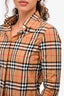 Burberry London Brown Tartan Printed Button-Up Shirt Size S