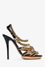 Lanvin Black/Nude Chain Leather Strappy Heels Size 40