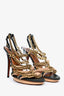 Lanvin Black/Nude Chain Leather Strappy Heels Size 40