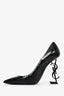 Saint Laurent Black Croc Embossed Opyum Heels Size 39.5