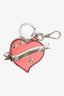 Prada Pink Saffiano Leather/Silver Detail Keychain