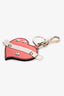 Prada Pink Saffiano Leather/Silver Detail Keychain