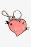 Prada Pink Saffiano Leather/Silver Detail Keychain