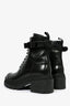 Salvatore Ferragamo Black Leather Combat Heeled 'Vara Bow' Boots Size 11