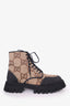 Gucci Black/Beige Jumbo GG Canvas Ankle Boots Size 9 Mens