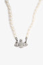 Vivienne Westwood Silver Tone Faux Pearl Choker Necklace