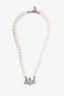 Vivienne Westwood Silver Tone Faux Pearl Choker Necklace