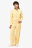 Maje Yellow Tweed Cropped Jacket + Pant Set Size 40