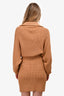 Staud Brown Cableknit 'Kirby' Sweater Dress Size L